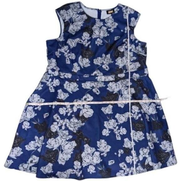 Alexia Admor Dress Fit & Flare Mini Cap Sleeve Blue Floral Size 3X - Picture 9 of 9